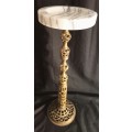 VINTAGE BRASS & MARBLE ashtray tall