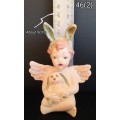 Beautiful hand painted porcelain Angel with bunny ears