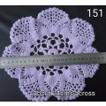 Beautiful light purple crocheted doily - about 24cms across
