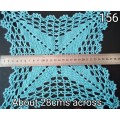 Stunning turquoise crocheted doily - about 28cms across