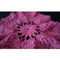 Lovely pink crocheted doily - about 18cms across