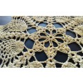 Beautiful soft yellow crocheted doily - about 19cms across