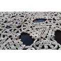 Beautiful beige crocheted doily - about 46cms across