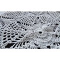 Beautiful white crocheted doily - about 40cms across