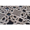 Lovely detailed beige crocheted doily - 32cms across
