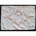Pretty vintage embroidered tray cloth - 43cms across