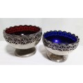Two Vintage Silver Plate Bowls with Glass Liners