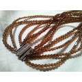 Exquisite Vintage brown Swarovski crystal Necklace