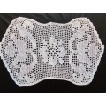Lovely white vintage filet crocheted tray cloth
