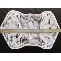 Lovely white vintage filet crocheted tray cloth