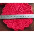 15 Charming vintage bright red crocheted placemats
