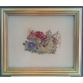 Beautiful little Vintage framed embroidery
