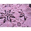 Lovely pink vintage square crocheted doily