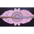 Lovely large vintage pink crocheted doily