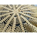 Lovely yellow vintage crocheted doily - 30cms