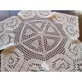 Pretty star shaped vintage crocheted doily - 48cms