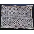 Lovely beige vintage crocheted tray cloth - 37cms