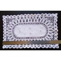 Vintage White Battenberg Lace tray cloth - 43cms