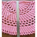 Stunning pink Vintage crocheted tablecloth - About 72cms across