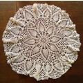 Vintage crocheted large cream doily/small table cloth - About 54cms across