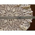 Vintage crocheted large cream doily/small table cloth - About 54cms across