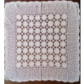 Vintage crocheted white tablecloth - About 80x80cms