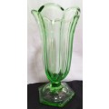 Lovely vintage green glass vase
