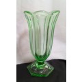 Lovely vintage green glass vase