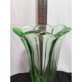 Lovely vintage green glass vase