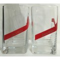 Two Johnny Walker Red Label Square Tumbler Glasses