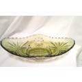 Beautiful Vintage green pressed glass bowl in perfect condition