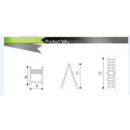 Multipurpose Retractable Portable Extension 2m Telescopic Aluminum Straight Ladder