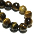 FACETED TIGER EYE BEAD STRING