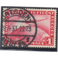 Michel no 455  . Both Stamps are used Zeppelin  with Nice clear strikes.  Dresden and Frankfort