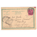 Egypt: Used card sent from Egypt to Wynberg In the Cape: Assioul 1902