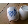 5 Beautiful Porcelain Egg Servers With Old Free State Coat Of Arms!!!