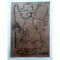 MAKE AN OFFER!!! Father Frans Claerhout original charcoal - COA Included!