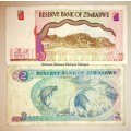 ZIMBABWE X2,,,, $5 1997 & $2 1994