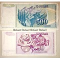 YUGOSLAVIA X 2,,, 500 DINARA & 50 DINARA 1990