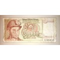 YUGOSLAVIA 20000 DINARA 1987