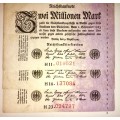 GERMAN EMPIRE X3,,,2 MILLION MARK H11,H14,H23-- 9 AUGUST 1923 BERLIN