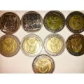 COMPLETE SET OF COMMEMORATIVE R5 COINS 1994 TO 2021 HIGH GRADE COINS