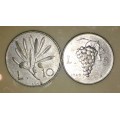 ITALY SET X2 ,,,,10 LIRE & 5 LIRE 1949