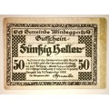 AUSTRIA 50 HELLER 1921 UNC