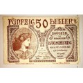 AUSTRIA 50 HELLER 1920 HAUSMENING EF NOTGELD PORTRAIT