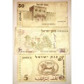 ISRAEL X3,,,,50 SHEQALIM 1978, 10 SHEQ 1968, 5 SHEQALIM 1958