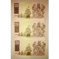 R20 X3 IN SEQUENCE AB8666801-803  C.L. STALS UNC [1 BID TAKES ALL]