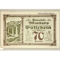 AUSTRIA 70 HELLER  MUTTERS  1920 UNC  NOTGELD (EMERGENCY MONEY)