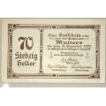 AUSTRIA 70 HELLER  MUTTERS  1920 UNC  NOTGELD (EMERGENCY MONEY)