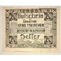 AUSTRIA ,,,,20 HELLER  GEBOLTSKIRCHEN 1920 UNC  NOTGELD (EMERGENCY MONEY)